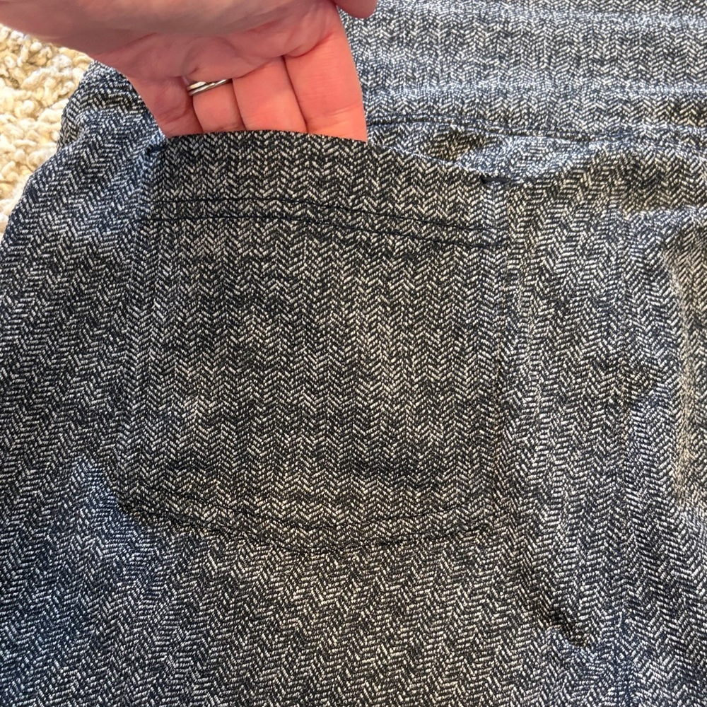 Athleta Metro Skinny Pant Medium Navy Blue Herringbone Stretch Career Work Pants - Picture 5 of 11